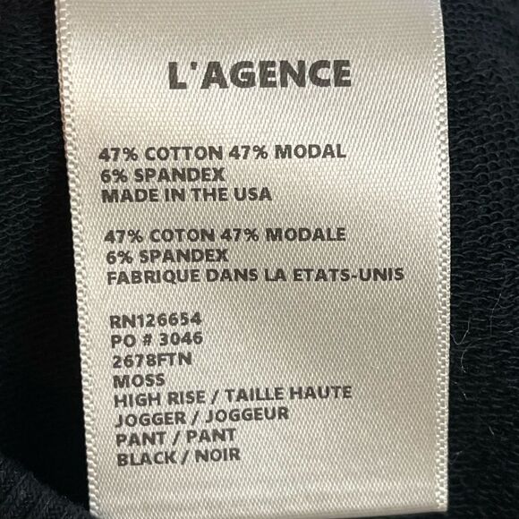 L’Agence the Moss lux Jogger Pants in black. NWT  Large - Picture 6 of 7